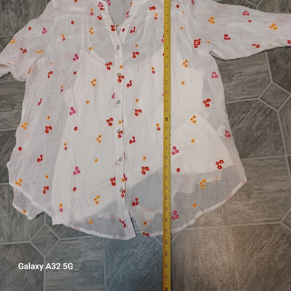 Rosa Y Everly Women Blouse Size XL Floral Embroidered White Blouse - Picture 10 of 12